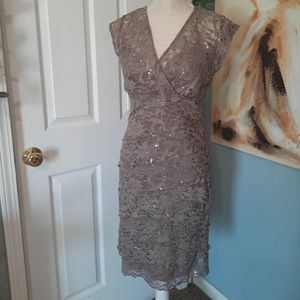 Taupe Sparkly Cocktail Dress